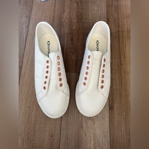 White rose gold superga platform sneakers size 8